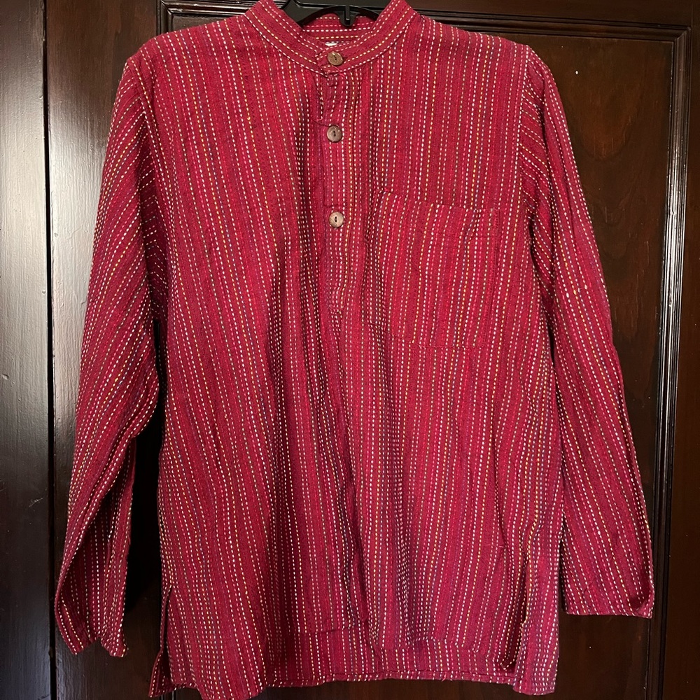 Ganesh Himal Trading Unisex Kurta Long Sleeve Boho Shirt